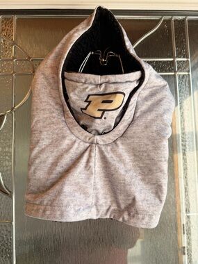 Purdue University Gray Balaclava hood with mask with 'P' Logo - EUC